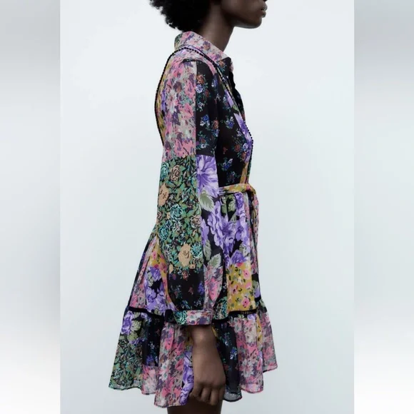 Zara floral printed short dress - Picture 4 of 7